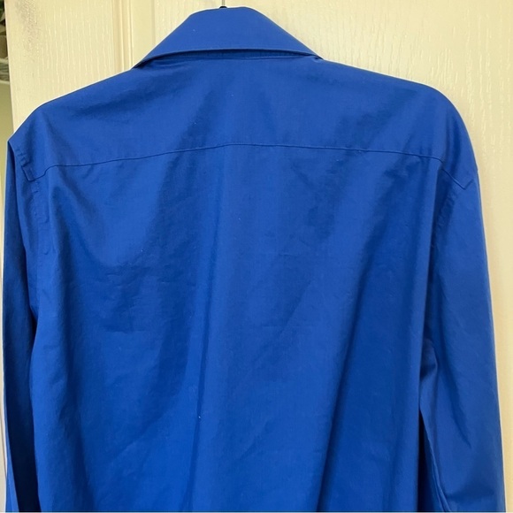 Royal sapphire cobalt blue oversized classic  boyfriend button up down shirt - Picture 7 of 12